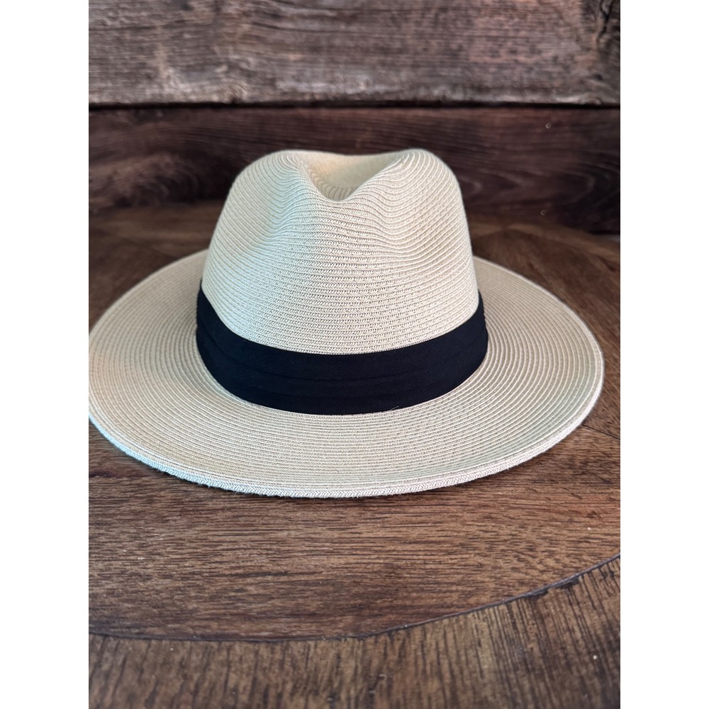 Stanton Australia SD800 Fine Toyo Straw Fedora Hat Cream Black M/L Adjustable